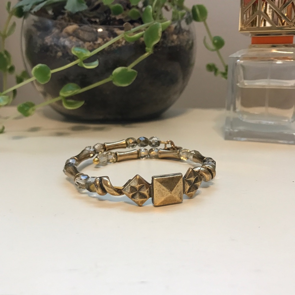 Single studded Alex and Ani wrap bracelet